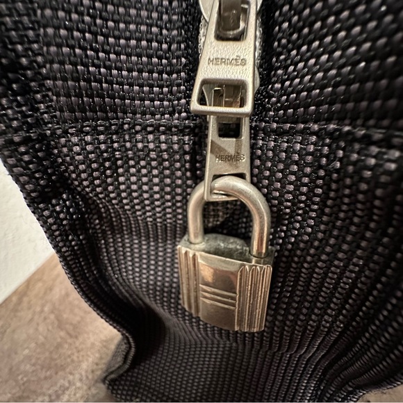 Hermes Handbag Tote PM Yell Line Canvas Gray  HERMES Authentic!!! - Picture 8 of 17